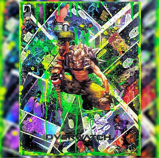 Junkrat | One of a Kind Overwatch Comic Collage Variant Canvas