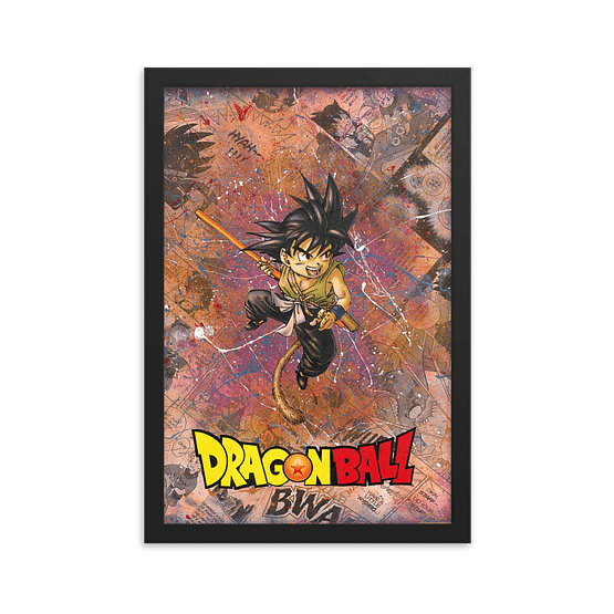 Kid Goku – Dragonball Comic Canvas Framed Reproduction Print