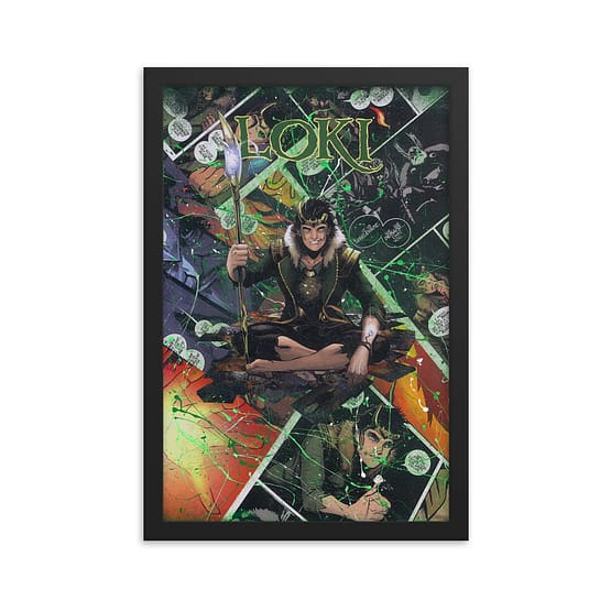 Loki Comic Canvas Framed Reproduction Print