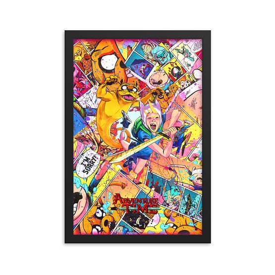 Adventure Time Comic Canvas Framed Reproduction Print