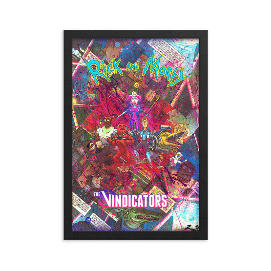 The Vindicators – Rick and Morty Comic Canvas Framed Reproduction Print