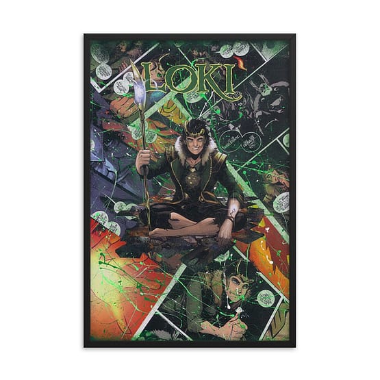 Loki Comic Canvas Framed Reproduction Print
