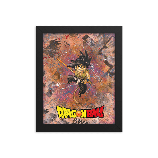 Kid Goku – Dragonball Comic Canvas Framed Reproduction Print