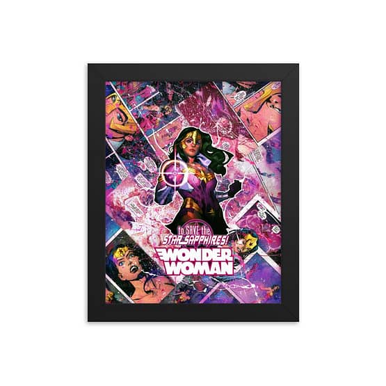 Wonder Woman Comic Canvas Framed Reproduction Print