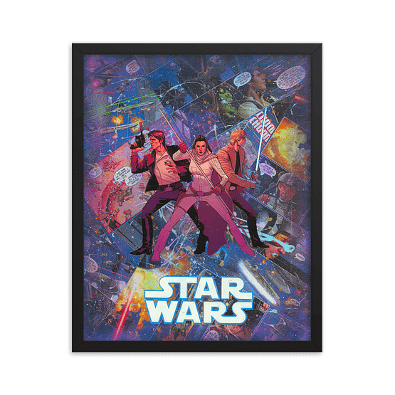 Star Wars Comic Canvas Framed Reproduction Print