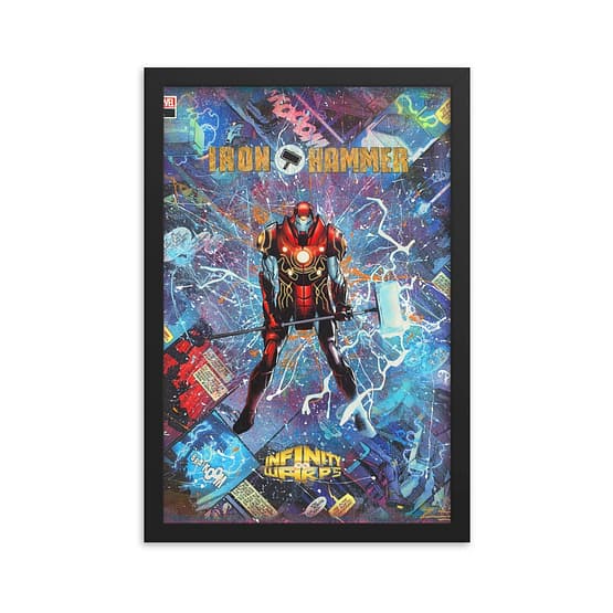 Iron Hammer – Marvel Infinity Warps – Iron Man x Thor Comic Canvas Framed Reproduction Print