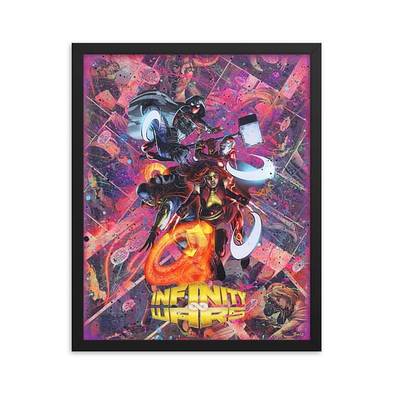 Infinity Wars Comic Canvas Framed Reproduction Print