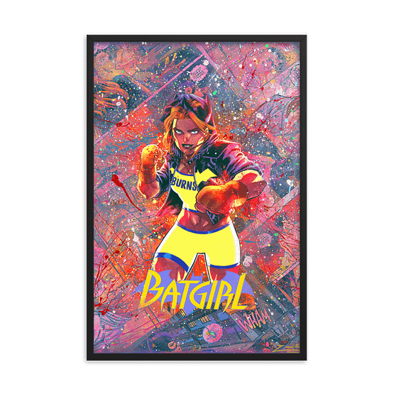 Batgirl Comic Canvas Framed Reproduction Print