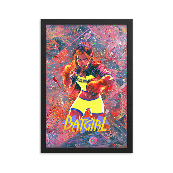 Batgirl Comic Canvas Framed Reproduction Print