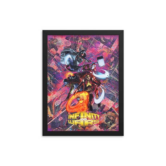 Infinity Wars Comic Canvas Framed Reproduction Print