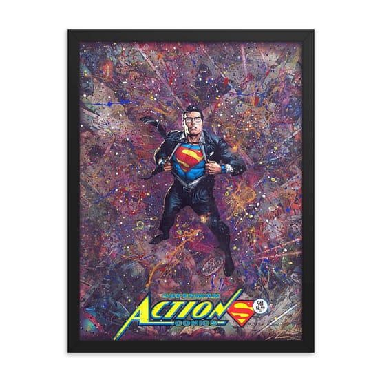 Superman Action Comics #961 – DC Comic Canvas Framed Print