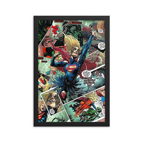 The Supergirl Who Laughs | Virgin Collage Variant Framed Print
