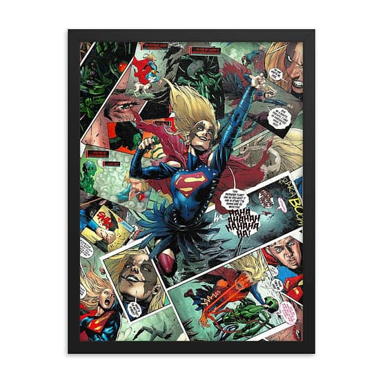 The Supergirl Who Laughs | Virgin Collage Variant Framed Print